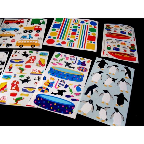 Lot Stickers, 24 block 3 Lg,Picnic, Dance, Starfish, Penguins, Music, Pets, Pool - Picture 3 of 5